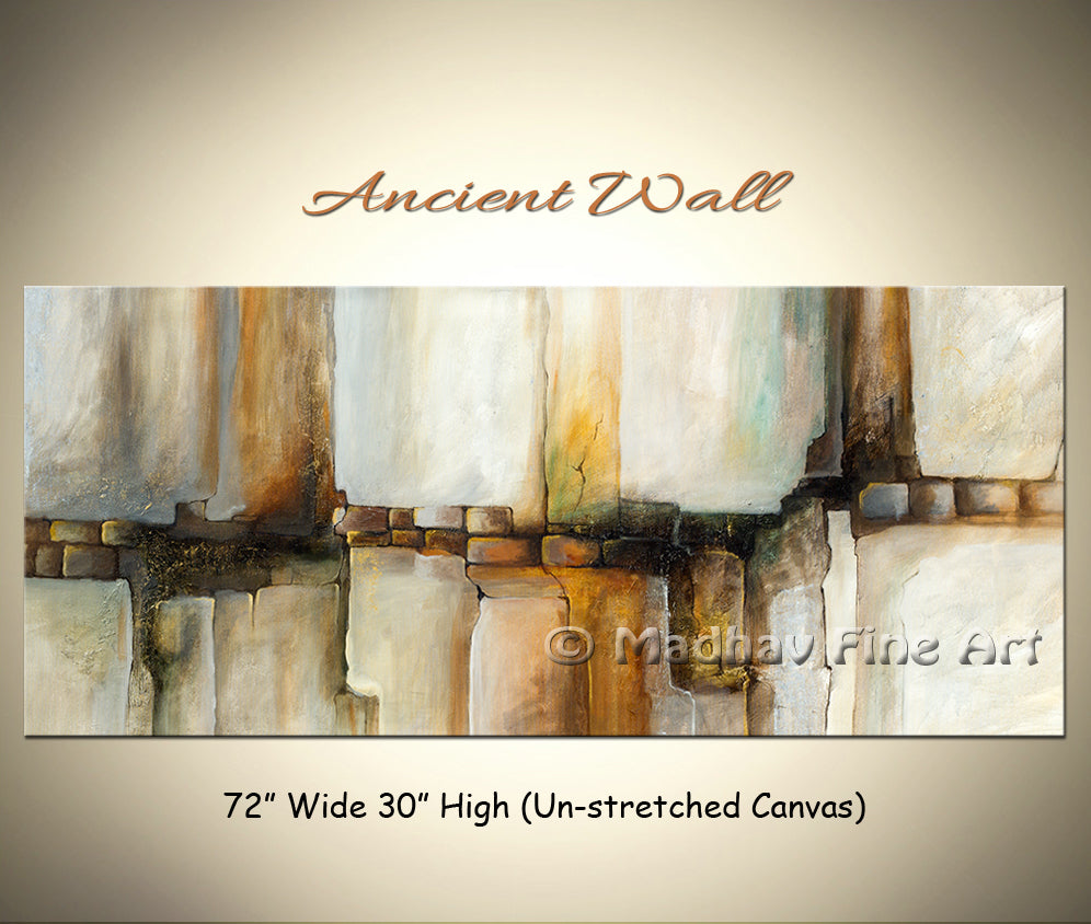Ancient Wall original abstract painting by Madhav Singh, abstract tones, luxury modern wall art UK