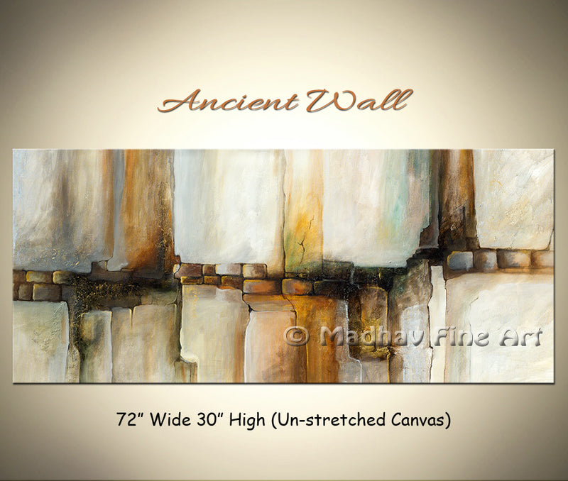Ancient Wall original abstract painting by Madhav Singh, abstract tones, luxury modern wall art UK