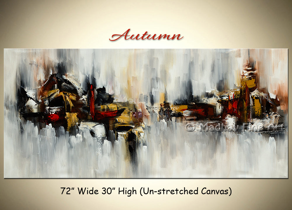 Autumn original abstract painting by Madhav Singh, abstract tones, luxury modern wall art UK