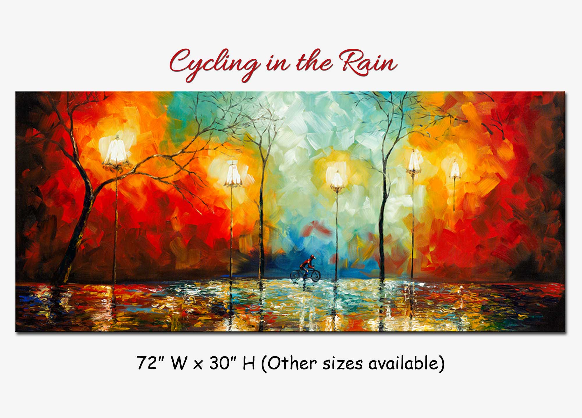 Cycling In The Rain original abstract painting by Madhav Singh, abstract tones, luxury modern wall art UK
