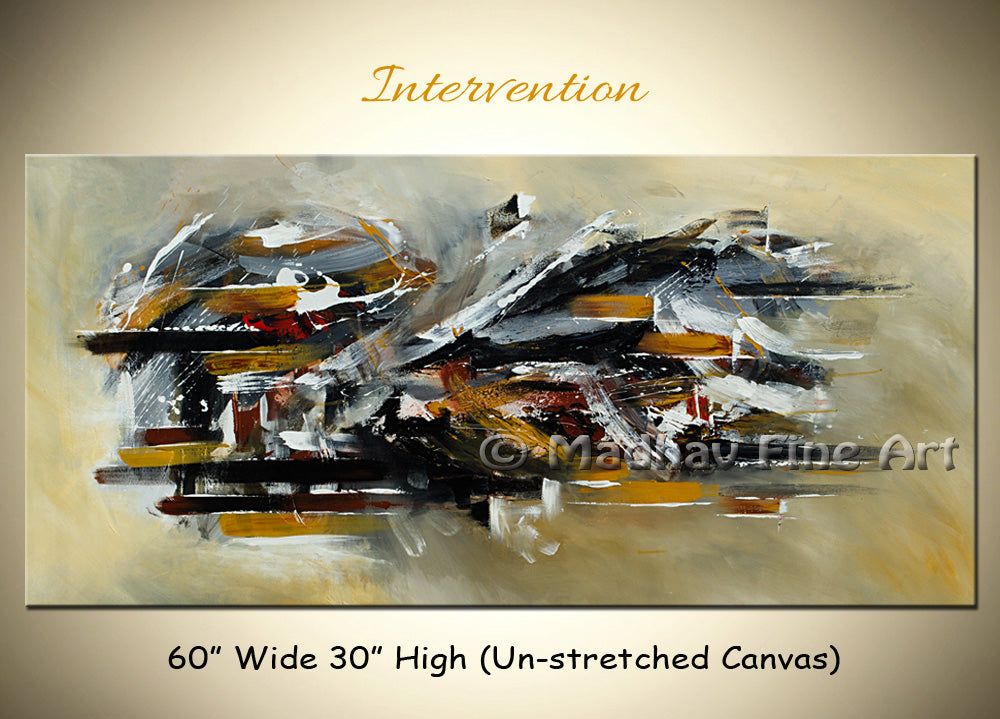 Intervention original abstract painting by Madhav Singh, abstract tones, luxury modern wall art UK