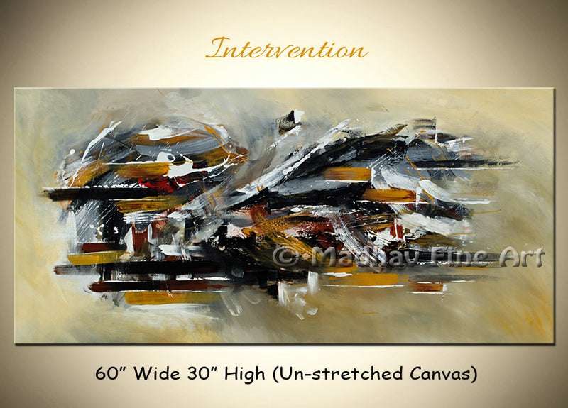 Intervention original abstract painting by Madhav Singh, abstract tones, luxury modern wall art UK