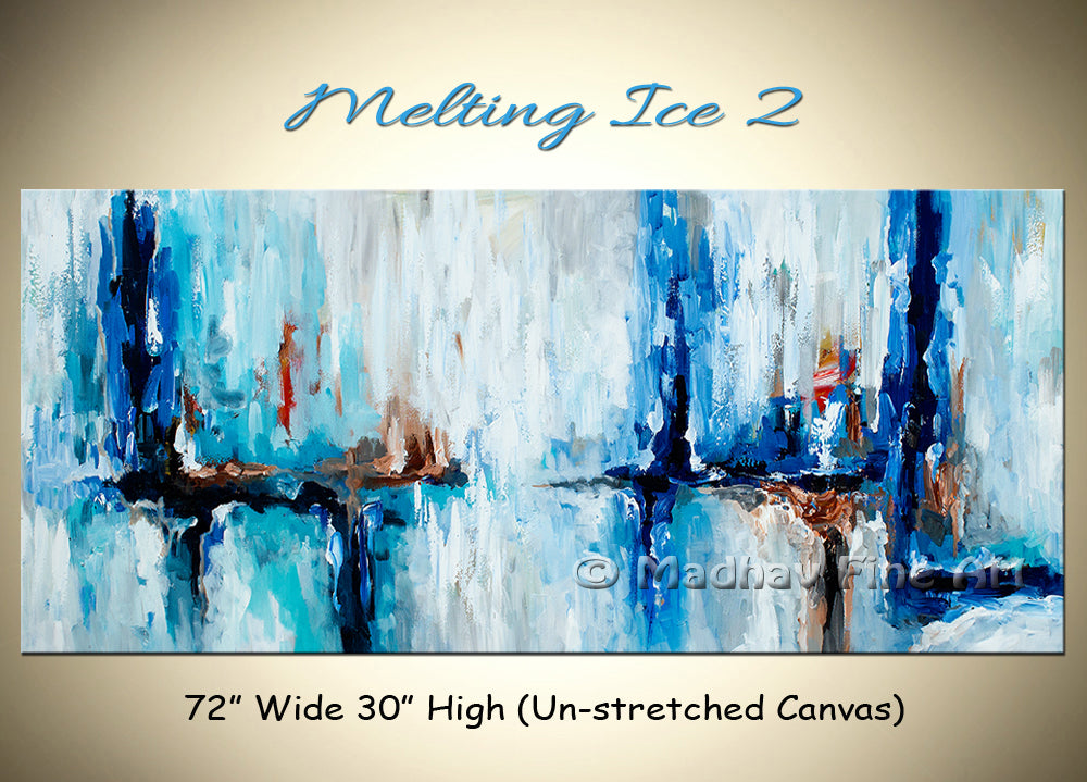 Melting Ice 2 original abstract painting by Madhav Singh, abstract tones, luxury modern wall art UK