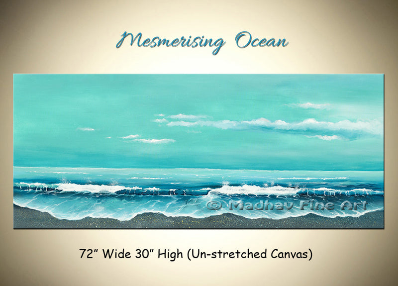 Mesmerising Ocean original abstract painting by Madhav Singh, abstract tones, luxury modern wall art UK