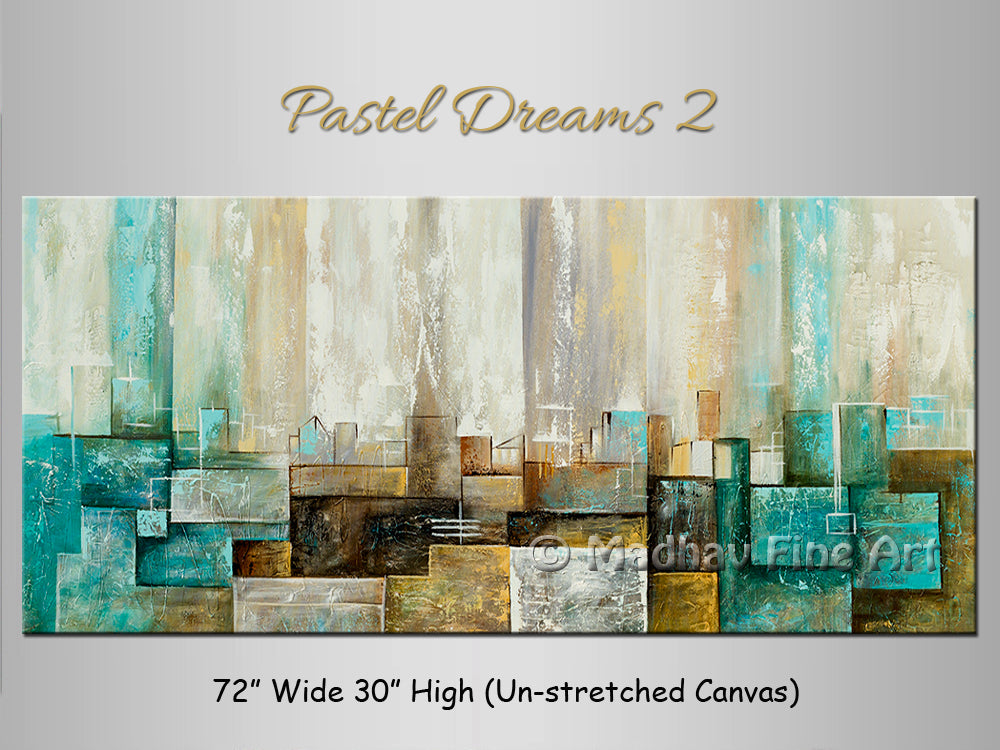 Pastel Dreams 2 original abstract painting by Madhav Singh, abstract tones, luxury modern wall art UK