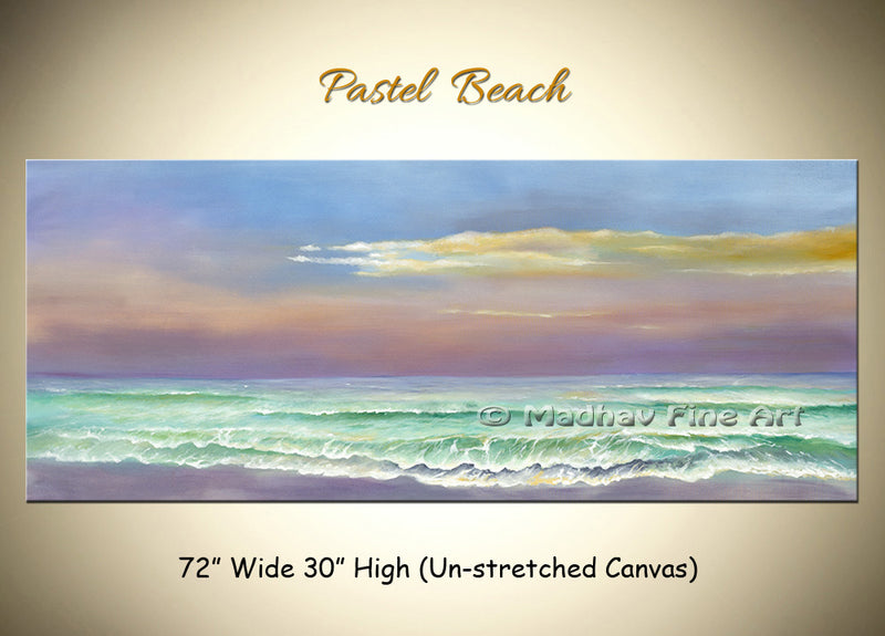 Pastel Beach original abstract painting by Madhav Singh, abstract tones, luxury modern wall art UK