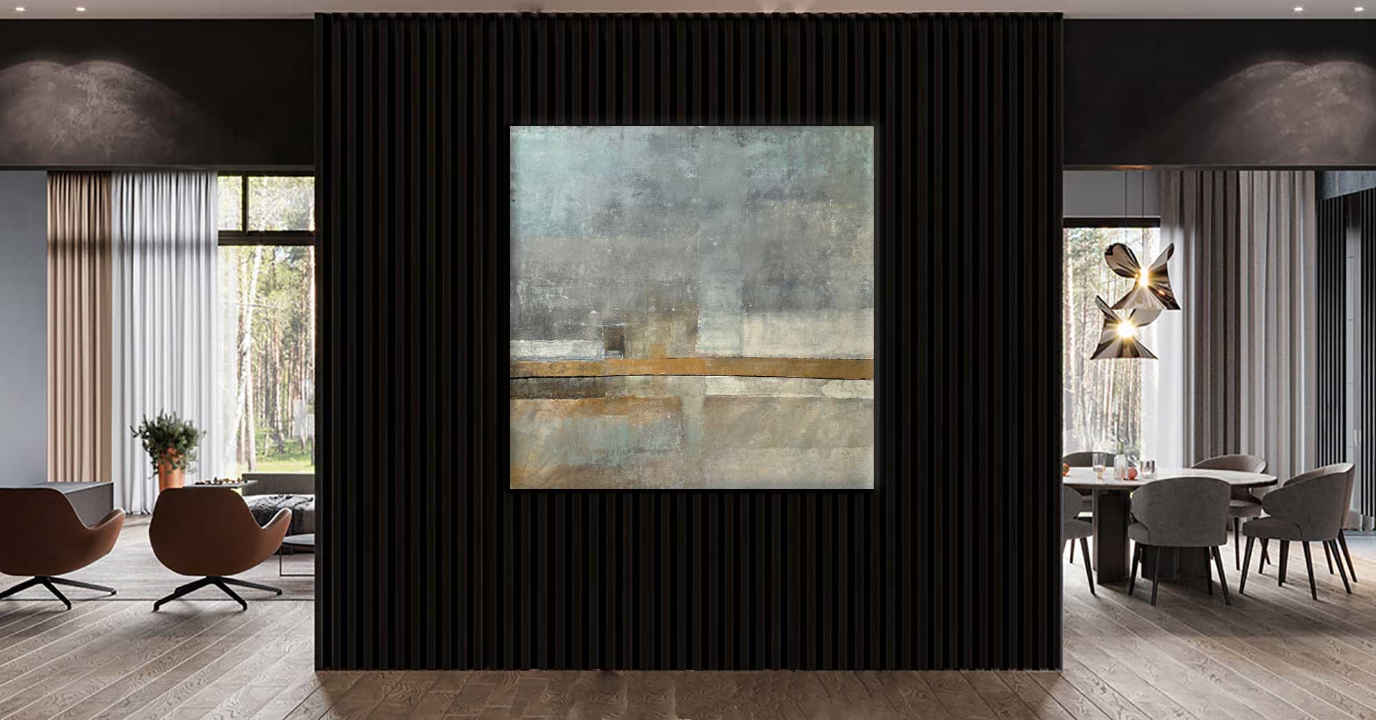 Quietness - Abstract art category - modern lights background - gallery wrap style