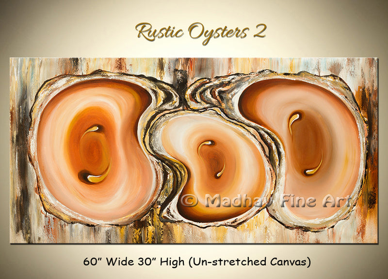 Rustic Oysters 2 original abstract painting by Madhav Singh, abstract tones, luxury modern wall art UK