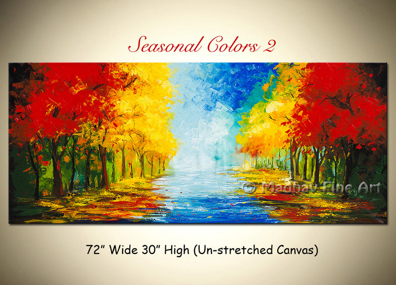 Seasonal Colors 2 original abstract painting by Madhav Singh, abstract tones, luxury modern wall art UK