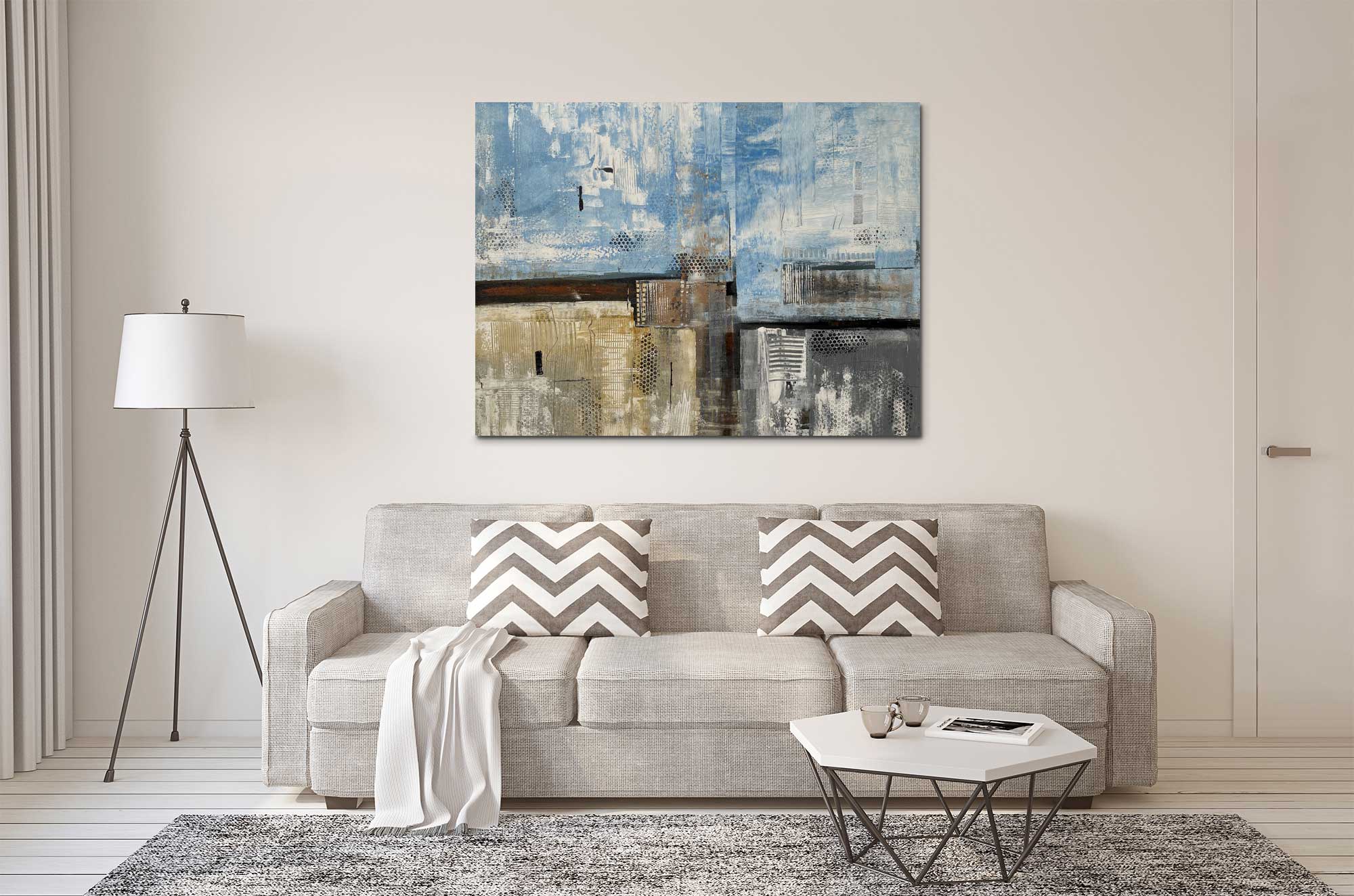 Summer Day - Abstract art category - living room sofa background - Gallery wrap style