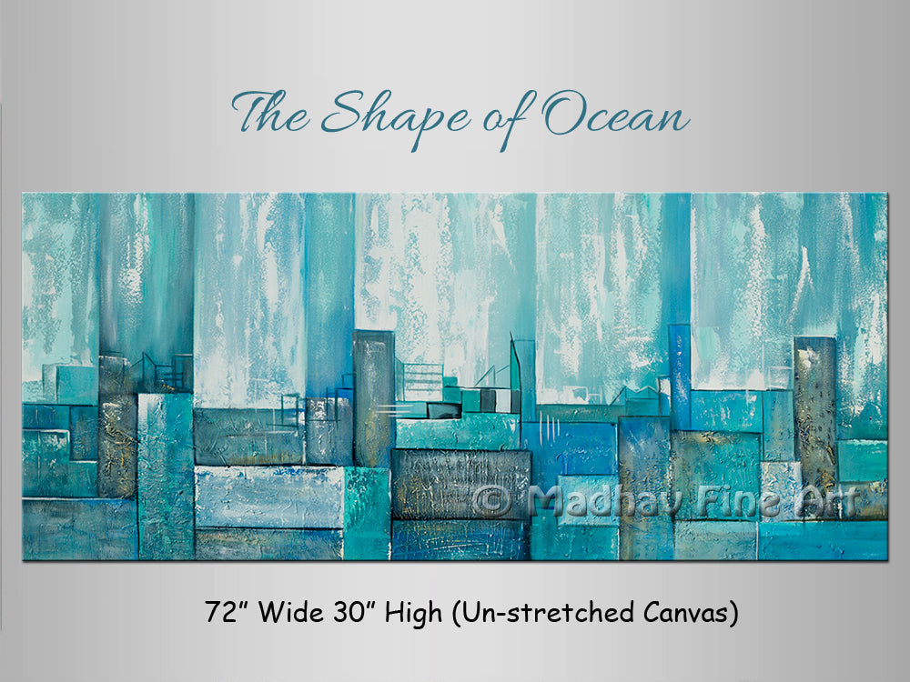 The Shape of Ocean original abstract painting by Madhav Singh, abstract tones, luxury modern wall art UK