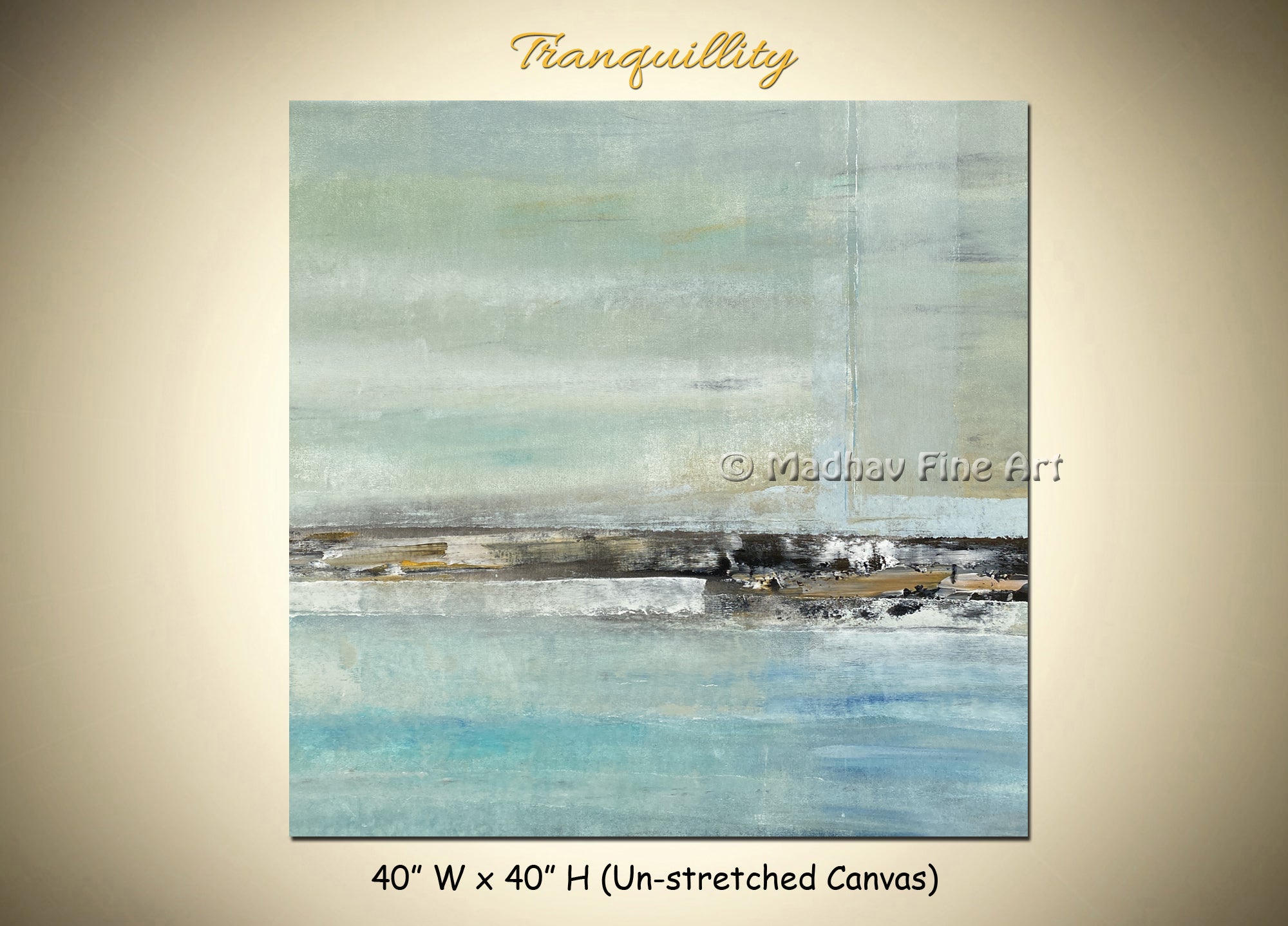 Tranquillity original abstract painting by Madhav Singh, abstract tones, luxury modern wall art UK
