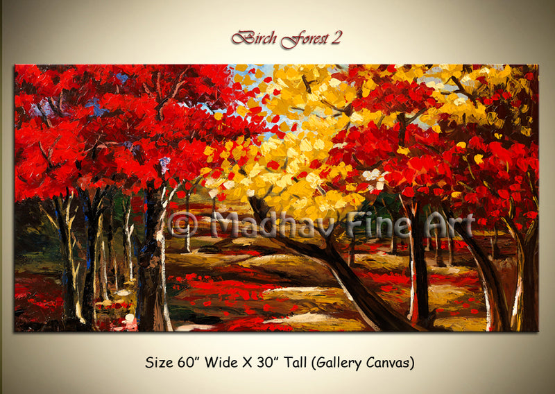 Birch Forest 2 original abstract painting by Madhav Singh, abstract tones, luxury modern wall art UK