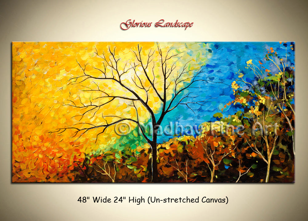 Glorious Landscape original abstract painting by Madhav Singh, abstract tones, luxury modern wall art UK
