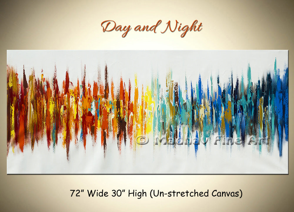Day and Night original abstract painting by Madhav Singh, abstract tones, luxury modern wall art UK