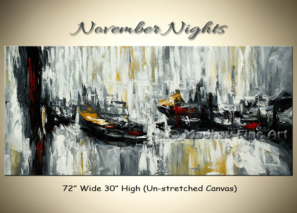 November Nights original abstract painting by Madhav Singh, abstract tones, luxury modern wall art UK