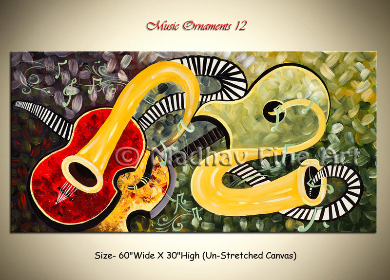 Music Ornaments 12 original abstract painting by Madhav Singh, abstract tones, luxury modern wall art UK