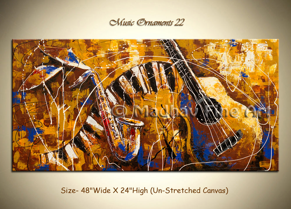 Music Ornaments 22 original abstract painting by Madhav Singh, abstract tones, luxury modern wall art UK
