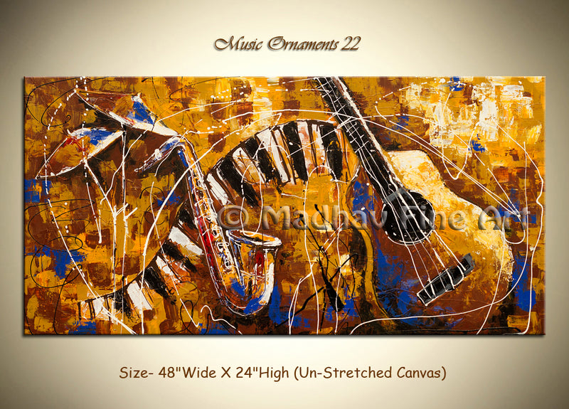 Music Ornaments 22 original abstract painting by Madhav Singh, abstract tones, luxury modern wall art UK