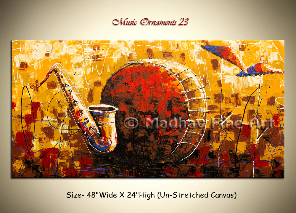 Music Ornaments 23 original abstract painting by Madhav Singh, abstract tones, luxury modern wall art UK