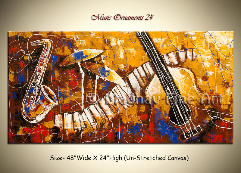 Music Ornaments 24 original abstract painting by Madhav Singh, abstract tones, luxury modern wall art UK