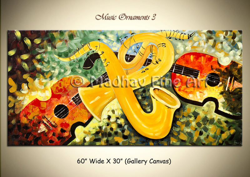 Music Ornaments 3 original abstract painting by Madhav Singh, abstract tones, luxury modern wall art UK