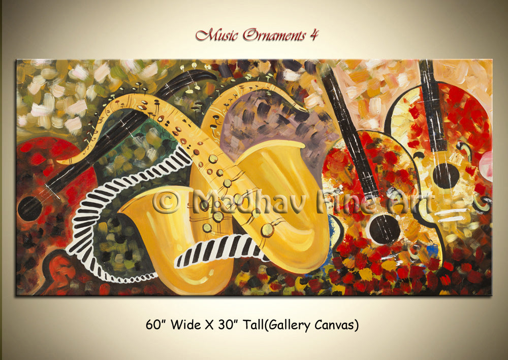Music Ornaments 4 original abstract painting by Madhav Singh, abstract tones, luxury modern wall art UK