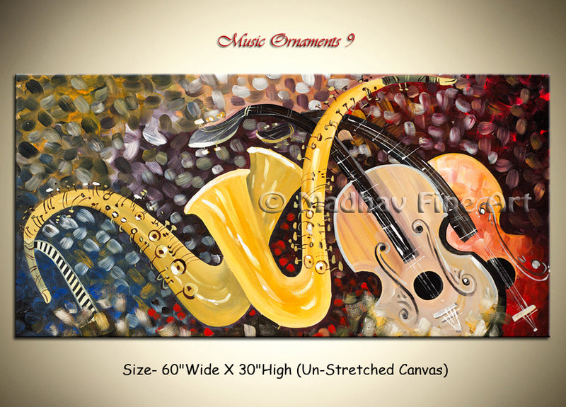 Music Ornaments 9 original abstract painting by Madhav Singh, abstract tones, luxury modern wall art UK