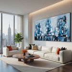 Blue Metropolis – Abstract Cityscape Painting
