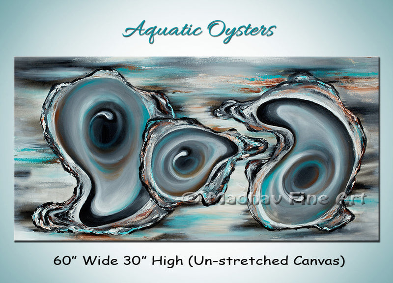 Aquatic Oysters original abstract painting by Madhav Singh, abstract tones, luxury modern wall art UK