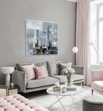 Blizzard - Abstract art category - Grey background - white frame style