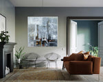 Blizzard - Abstract art category - Modern brown sofa background - white frame style