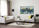 Bridge and the City - Cityscape art category - modern living room background - black frame style