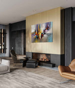 Colour Storm 2 - Abstract art category - modern living room fireplace display - gallery wrap style