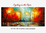 Cycling In The Rain original abstract painting by Madhav Singh, abstract tones, luxury modern wall art UK
