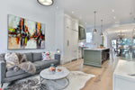 Dancing Duo - Abstract art category - open plan living room side display - golden silver frame style