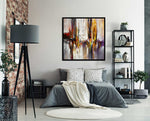 Dancing Together modern abstract bedroom wall art black frame