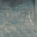 Spring Sky – close-up detail of original abstract painting by Madhav Singh showing layered teal and grey brushwork with raised texture – fine art canvas detail