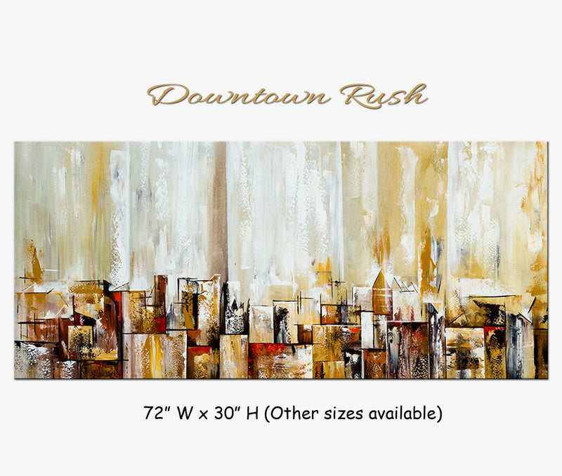 Downtown Rush original abstract painting by Madhav Singh, abstract tones, luxury modern wall art UK