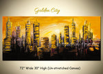 Golden City original abstract painting by Madhav Singh, abstract tones, luxury modern wall art UK