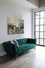 Happiness - Abstract art category - Green sofa side view display - gallery wrap style