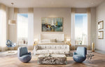 Happiness - Abstract art category - luxury bedroom room display - golden frame style