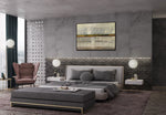 Hidden Treasure - Abstract art category - modern bedroom room side view display - black frame style