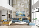 Hope - Abstract art category - teal sofa large wall display - gallery wrap style