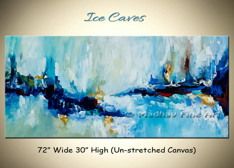 Ice Caves original abstract painting by Madhav Singh, abstract tones, luxury modern wall art UK