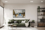Joy---Abstract-art-category---green-sofa-living-room-display---black-frame-style