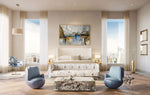 Joy---Abstract-art-category---luxury-bedroom-room-display---golden-frame-style