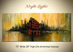 Night Lights original abstract painting by Madhav Singh, abstract tones, luxury modern wall art UK