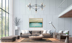 Oasis - Abstract art category - large wall background - golden frame style