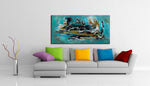 Ocean Blues 2 original abstract painting by Madhav Singh, abstract tones, luxury modern wall art UK
